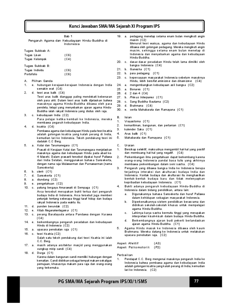 Kunci Jawaban Lks Ekcellent Sejarah Kelas Xi Ips Pdf
