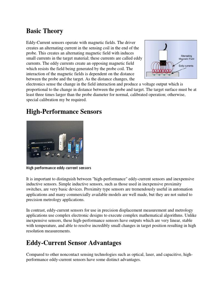 Eddy Current Sensor Principles Explained | PDF | Technology & Engineering