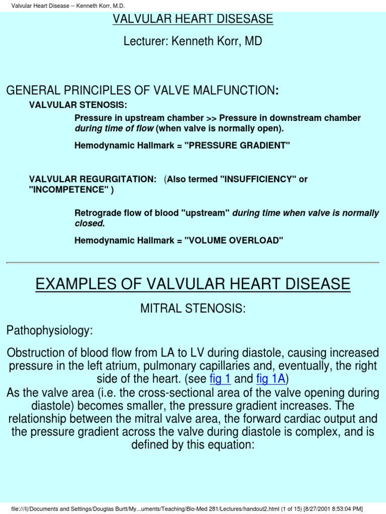 Overview of Valvular Heart Disease | PDF | Heart Valve | Heart