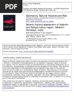 Seismic Hazard Assessment of  Kashmir and Kangra valley region, western Himalaya, India