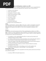 Basic Features of The Microcredit Regulatory Authority Act, 2006