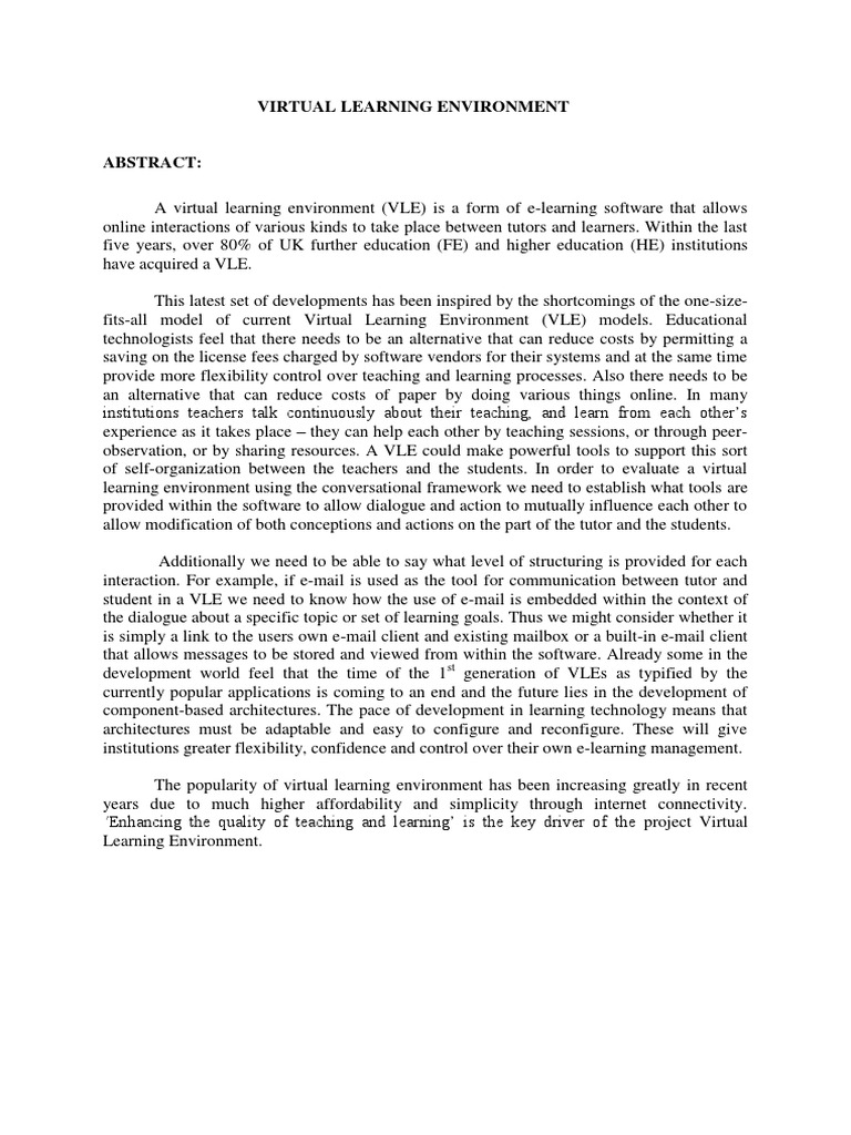 Understanding Virtual Learning Environments | PDF | Educational ...