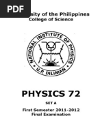 Download Physics 72 Final Exam Set a Draft 3 With Feeling Answer Key by Ronaldyn Dabu SN175510676 doc pdf