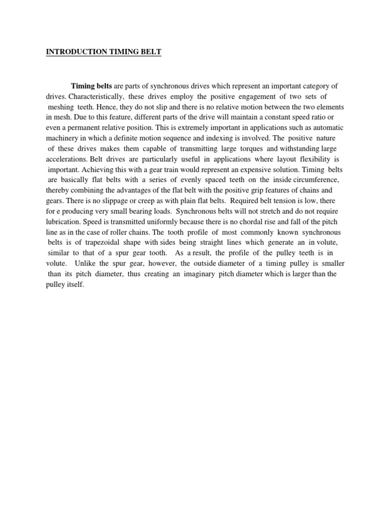 Introduction Timing Belt | PDF | Belt (Mechanical) | Gear