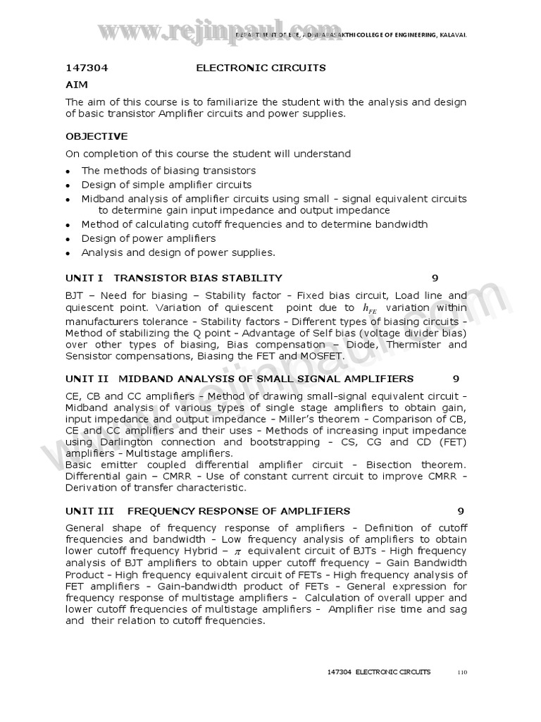 Ec 2 MARKS | PDF | Amplifier | Rectifier