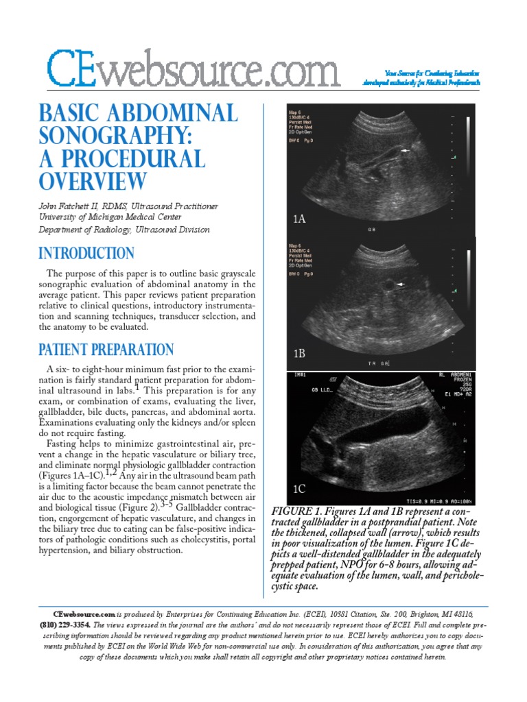 Basic Abdominal Sonography: A Procedural | PDF | Liver | Medical Ultrasound