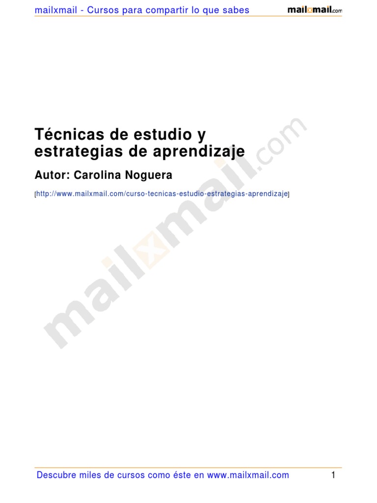 Técnicas y Estrategias de Estudio | PDF | Electrón | Lectura (proceso)