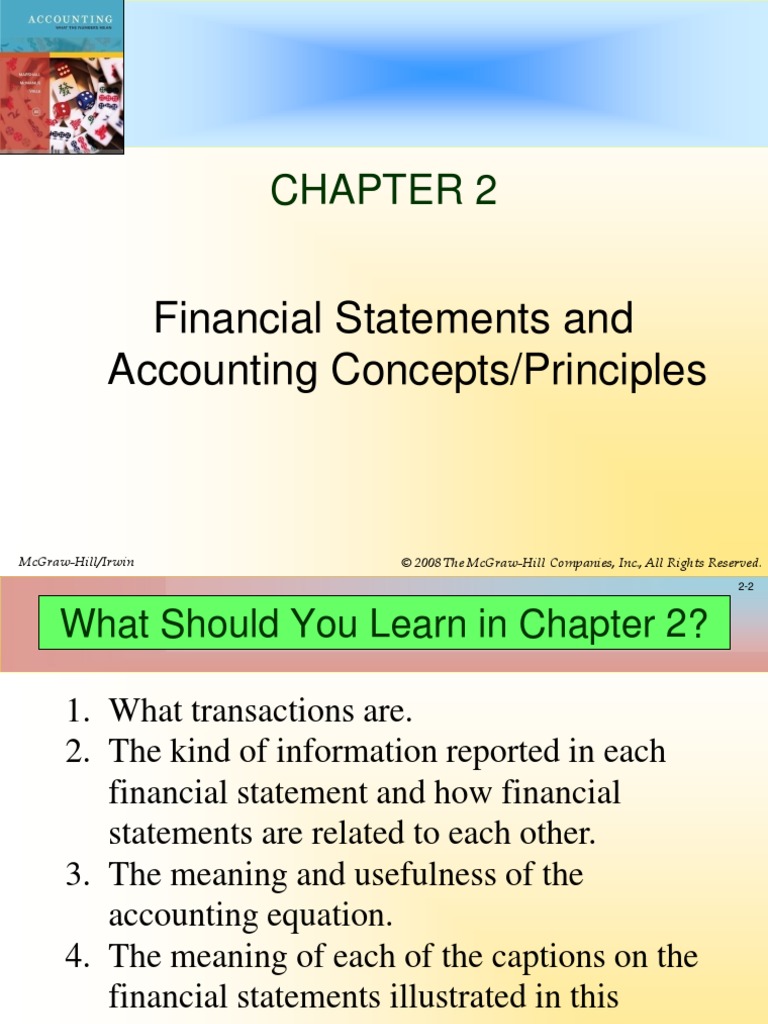 Financial Statements and Accounting Concepts/Principles | PDF | Balance ...
