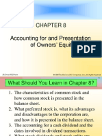 Accounting For and Presentation of Owners' Equity