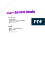 Excel Shortcuts Formulas