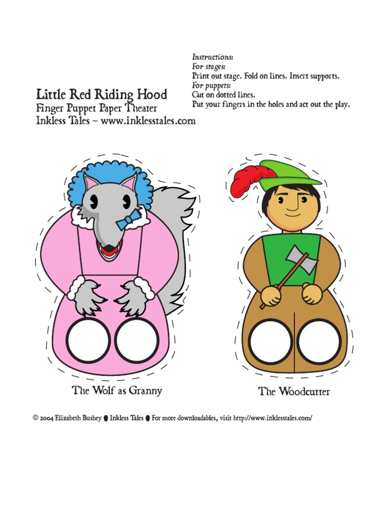 Little Red Riding Hood Finger Puppets | PDF | Home & Garden