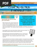 Cape Muslims E-Newsletter Vol 1 No 1 (1)