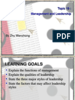 Topic 19: Management and Leadership: by Zhu Wenzhong