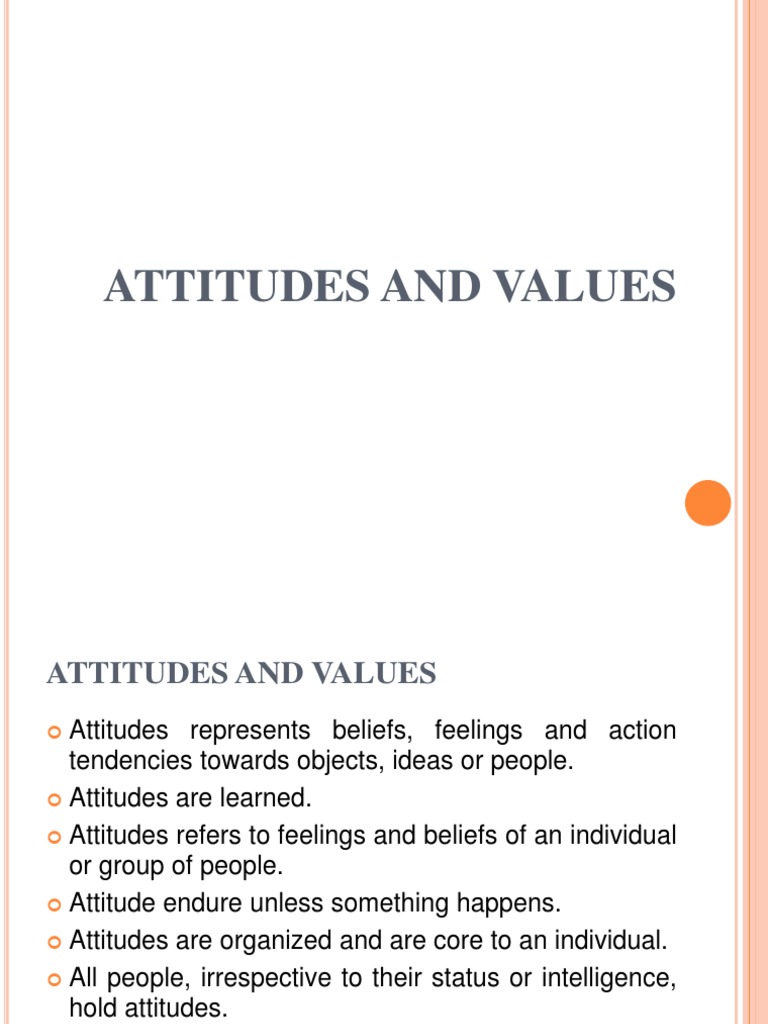 Attitudes and Values | Attitude (Psychology) | Job Satisfaction