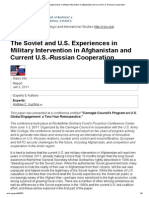 The Soviet and U.S. Experiences in Military Intervention in Afghanistan and Current U.S