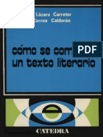 Lázaro Carreter y Correa Calderón Cómo Se Comenta Un Texto Literario