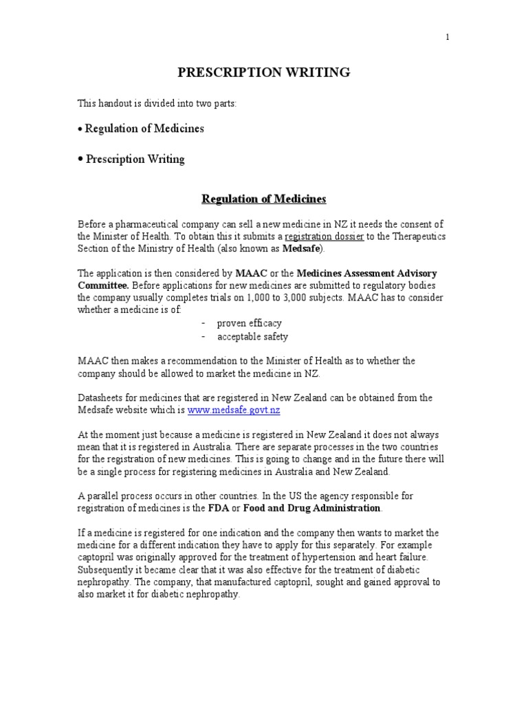 New Zealand Prescription Writing Guide | PDF | Medical Prescription ...