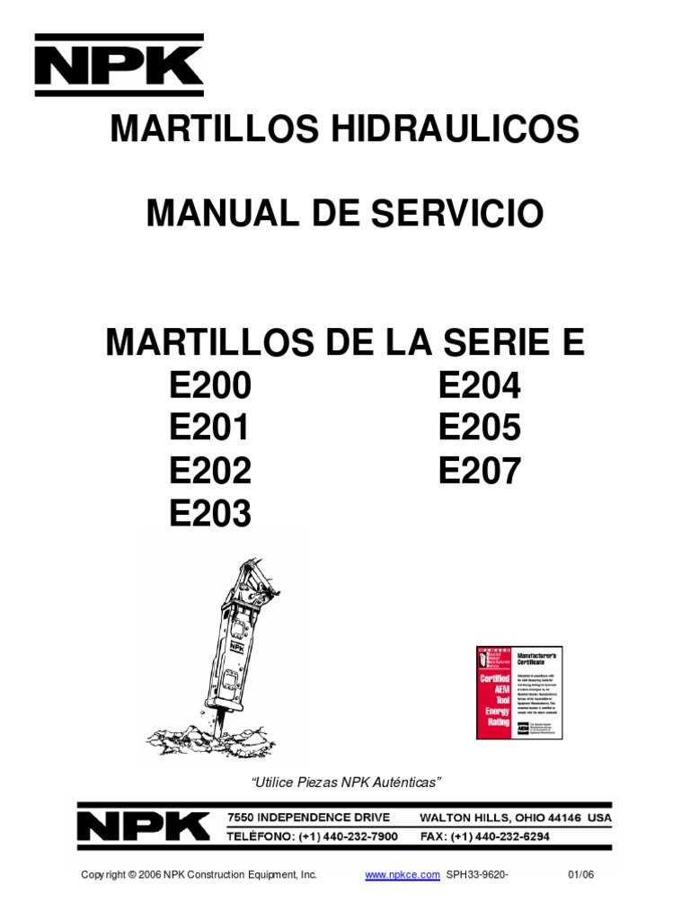 Manual de Servicio E203 Esp | PDF | Lubricante | Bomba