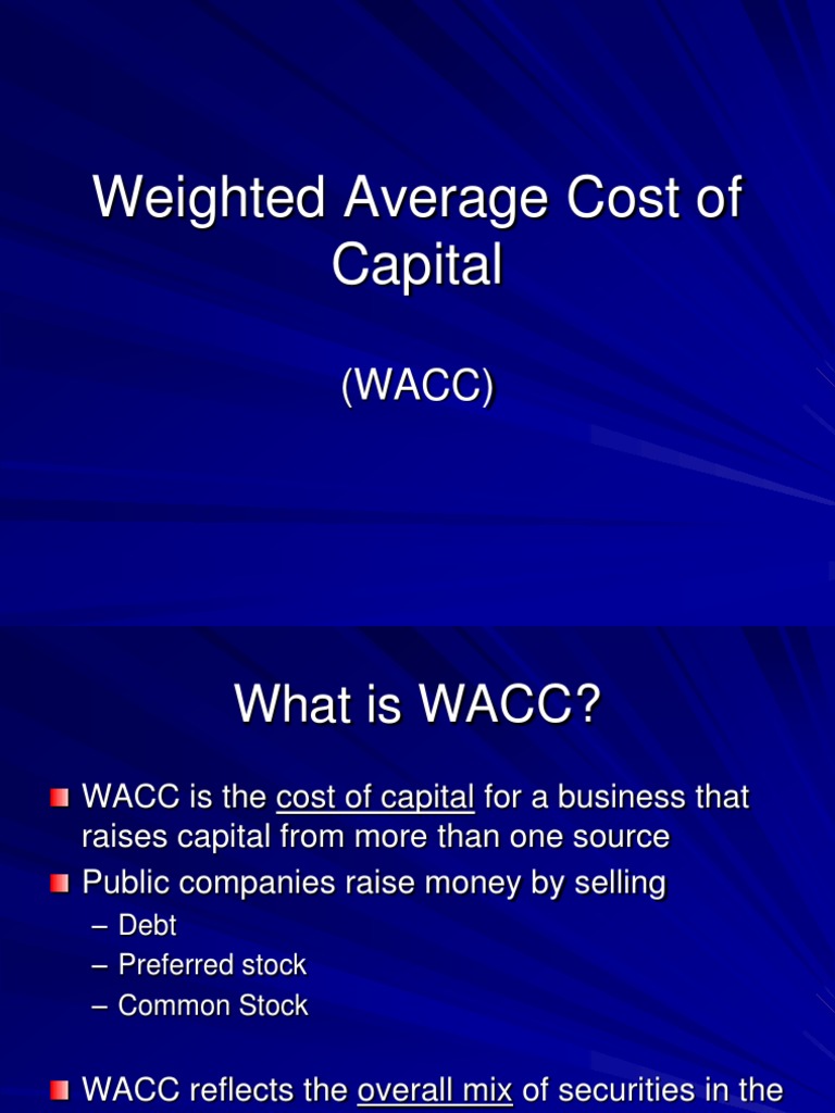 WACC Cost Of Capital Stocks