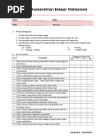 Print Angket Kemandirian Belajar Mahasiswa