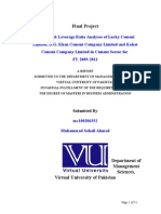 Liquidity & Leverage Ratio Analyses Cement Sector (MBA Final Project VU)