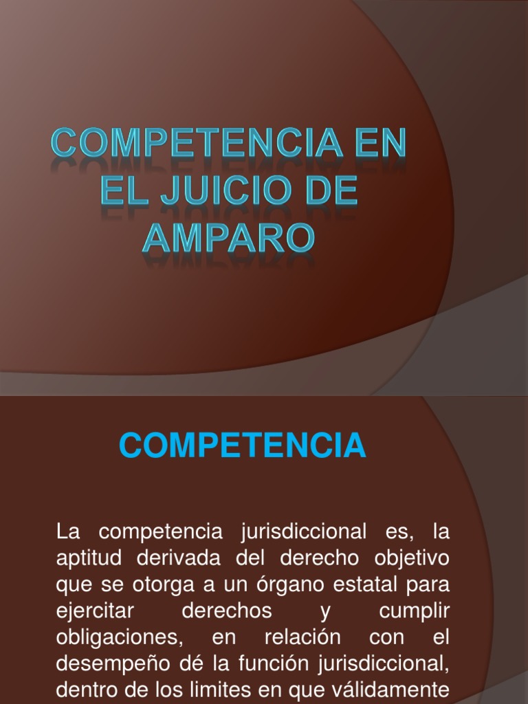 Competencia en El Juicio de Amparo | Jurisdicción | Competencia (Derecho)