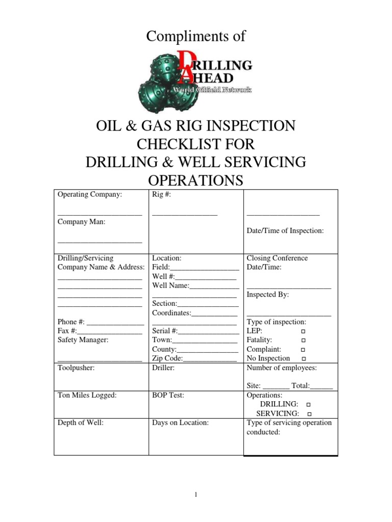 Drilling Rig Inspection | Stairs | Personal Protective Equipment