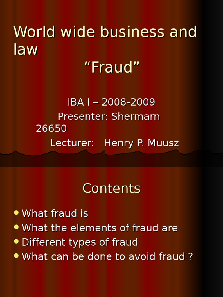Understanding Fraud: Types and Prevention | PDF | Law