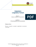 Modulo 4 Discurso Cognicion y Comunicacion Leccion 1 El Funcionamiento de La Enunciacion