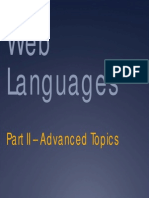 Web Languages: Part II - Advanced Topics