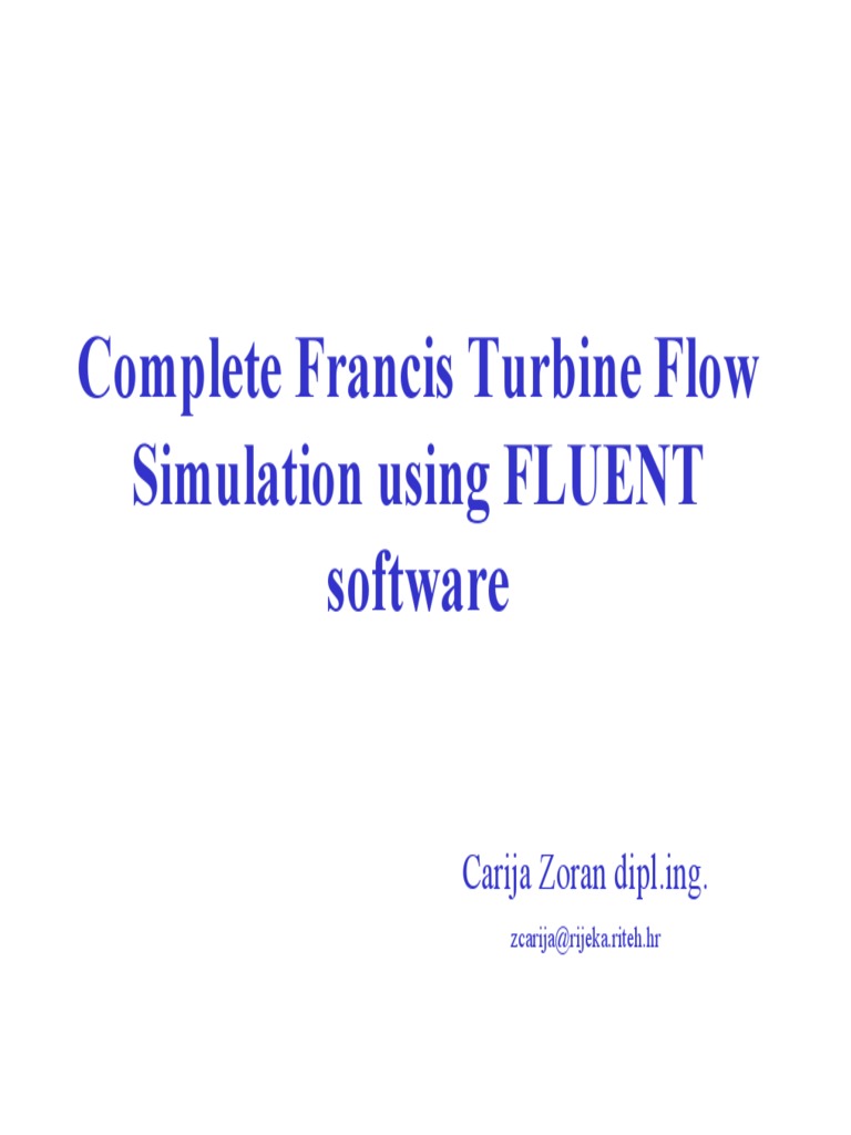 Francis Turbine Flow Simulation in FLUENT | PDF