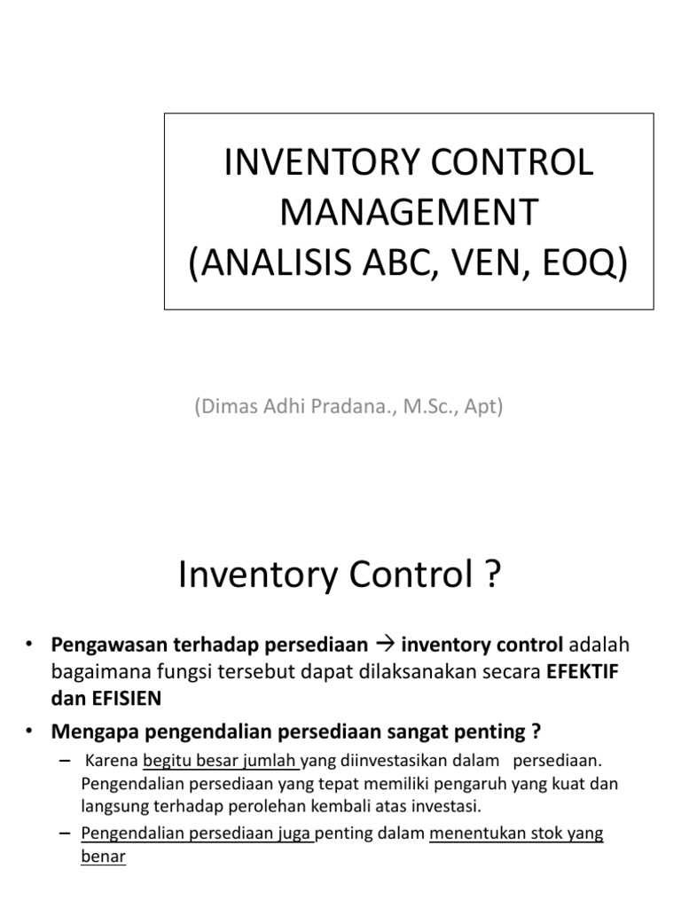 Materi 4. Inventory Control Management | PDF