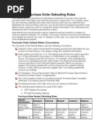 Purchase Order Defaulting Rules