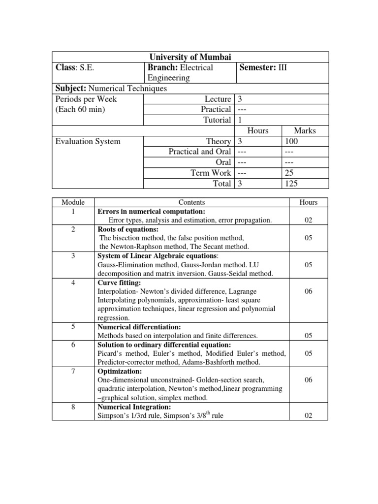Numerical Techniques for Engineers | PDF