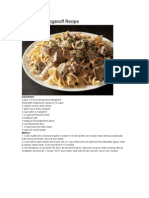 Mushroom Stroganoff Recipe