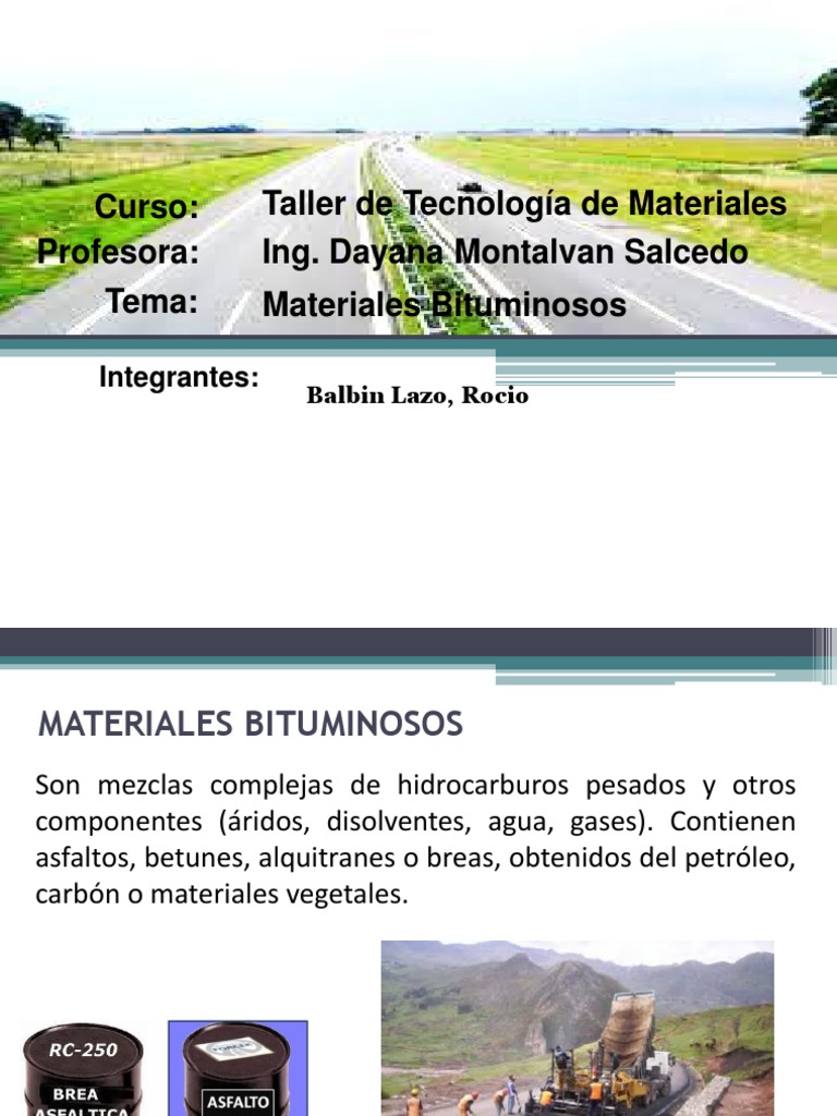 Materiales Bituminosos en Ingeniería Civil | PDF | Asfalto | Petróleo