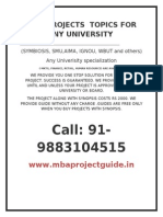 Call: 91-9883104515: Mba Projects Topics For Any University