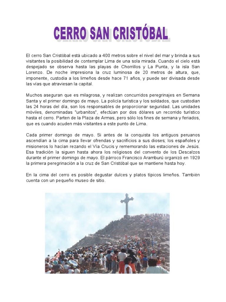 Historia y leyenda del cerro San Cristóbal | PDF | Ciencias sociales ...