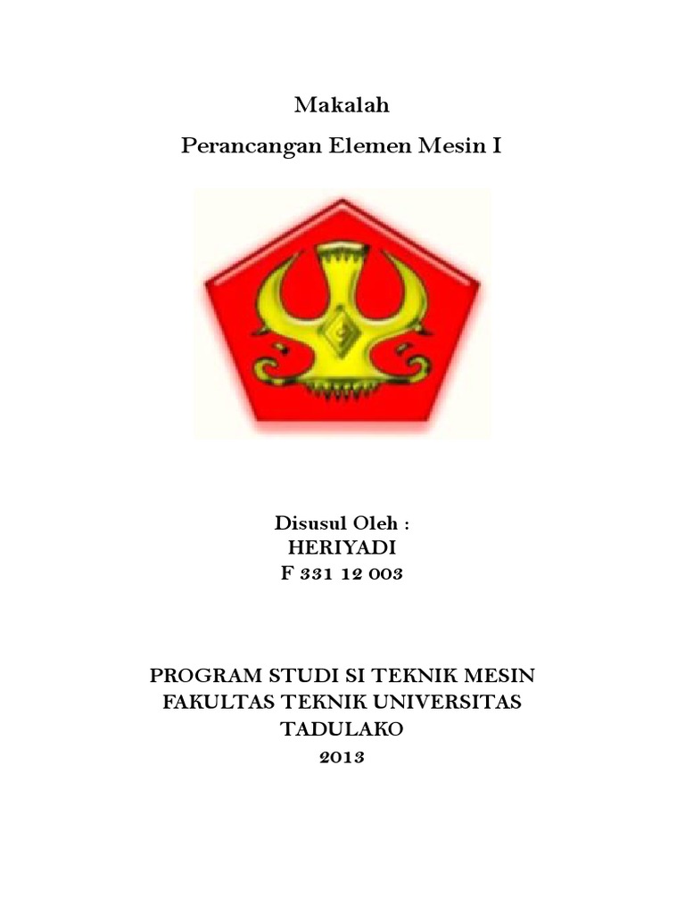 Makalah Perancangan Elemen Mesin I Design Mesin Perkakas Makalah Perancangan Elemen Mesin I Design Mesin Perkakas