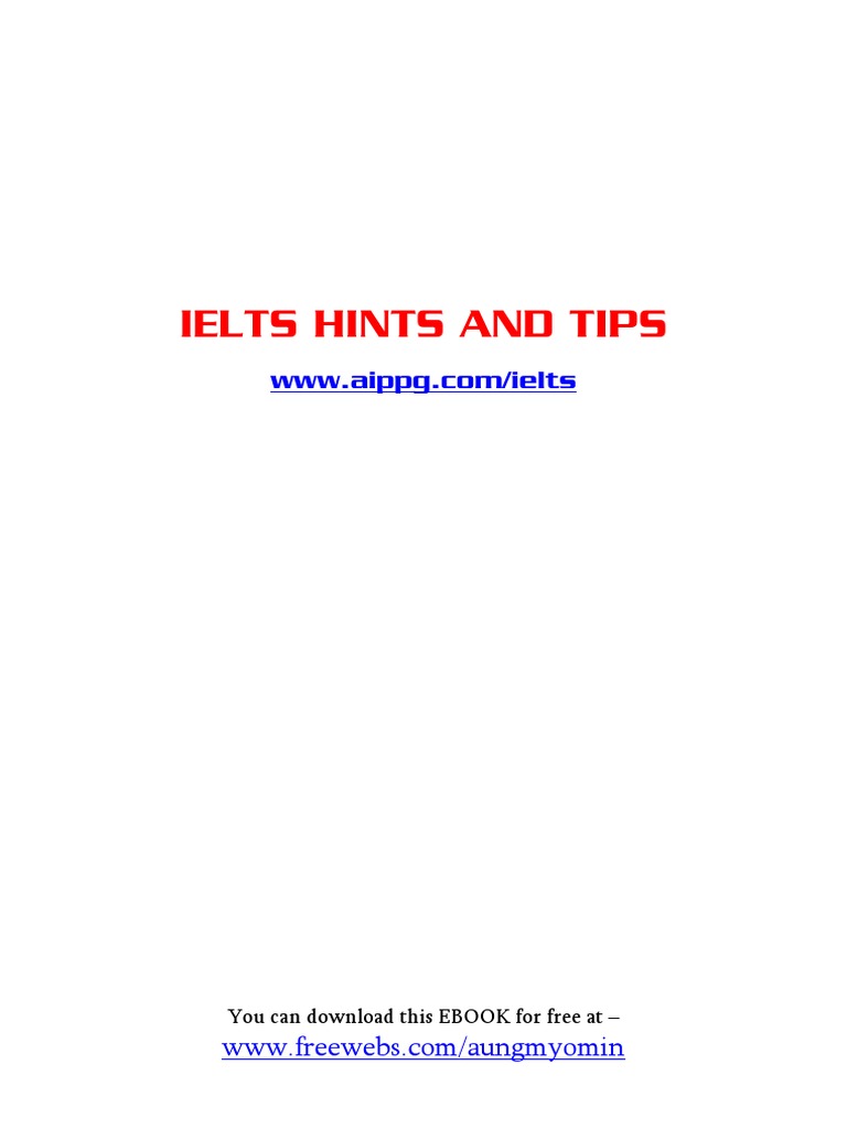 Ielts Hints and Tips (Re-Edit) | PDF