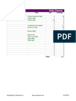 Daily Calorie: Wednesday 31st October 2012