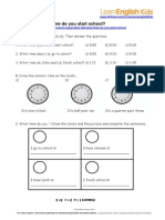 School Video Wksheet 1 - What Time Do You Start School