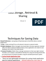 Android Data Storage, Retrieval & Sharing