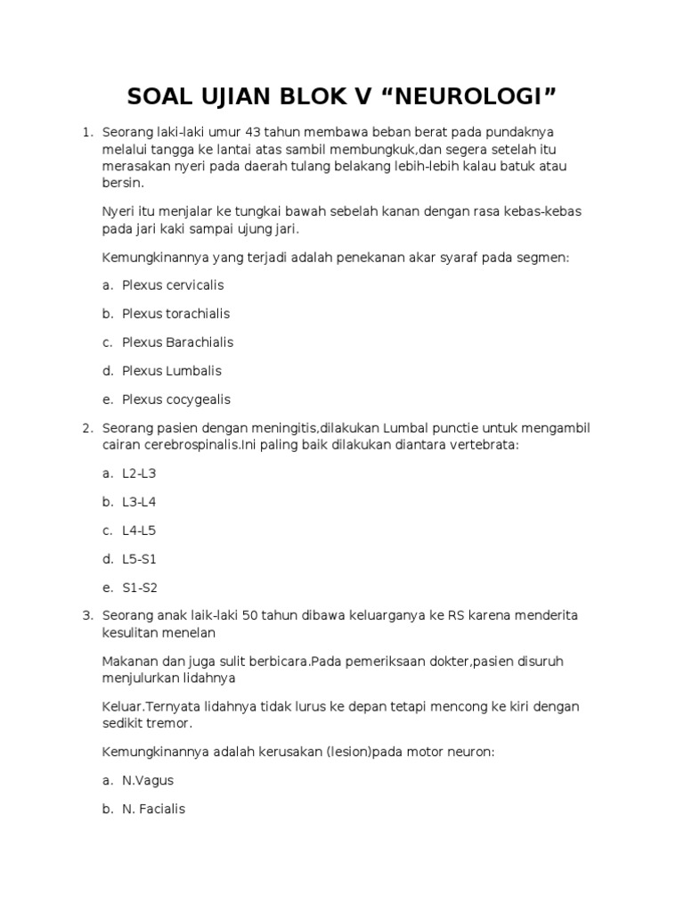 Soal Ujian Blok 5 Yang Baru