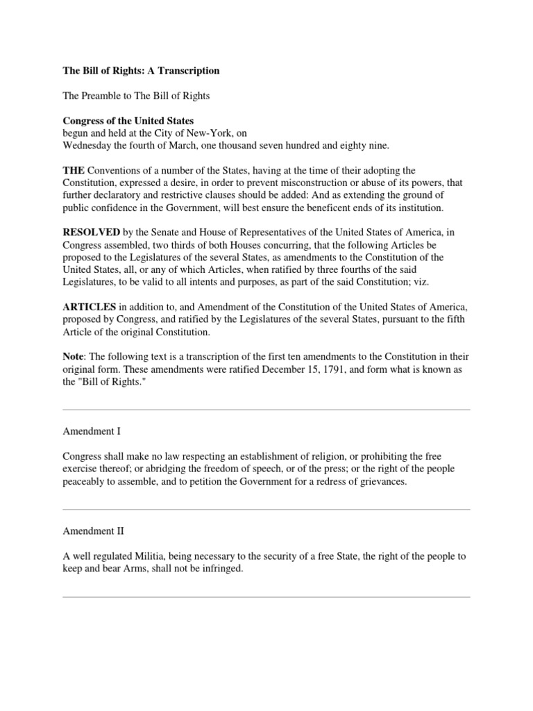 The Bill of Rights | PDF | Politics