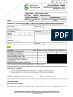 BMAT - Application Form 2013