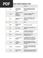 Web Related Abbreviations List