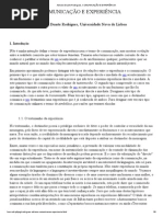 Adriano Duarte Rodrigues, COMUNICAÇÃO E EXPERIÊNCIA