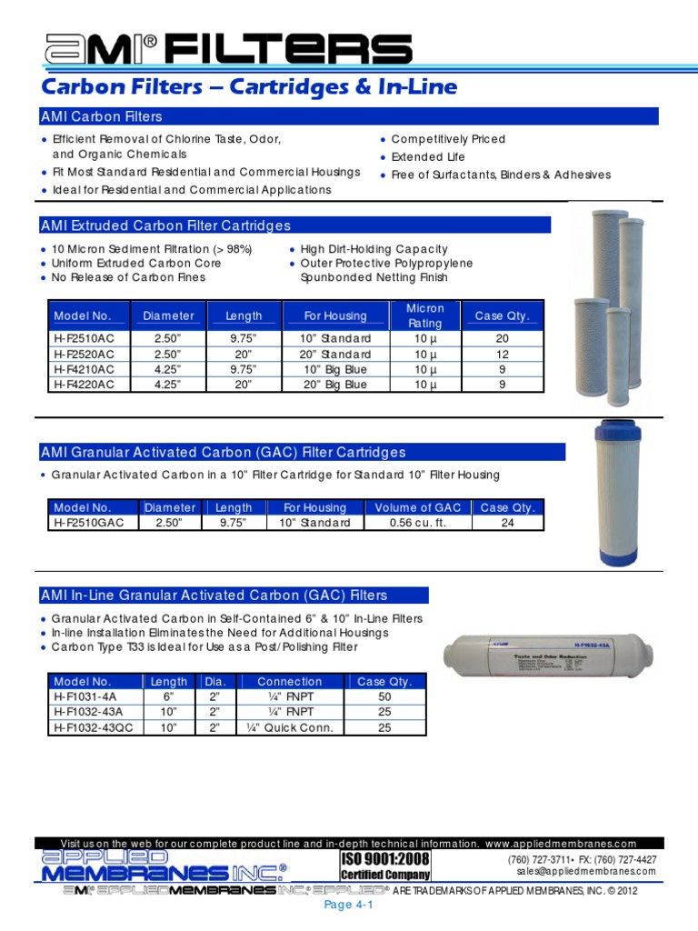 Filters & Housings | PDF | Purified Water | Water Purification