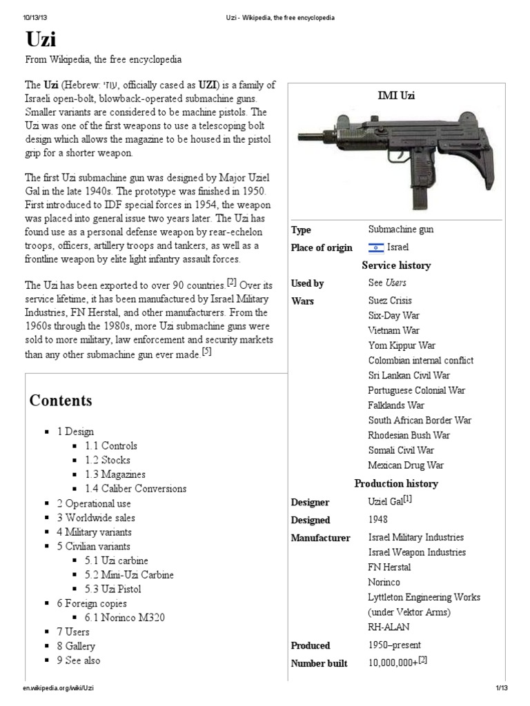 Uzi | PDF | Firearm Components | Projectiles